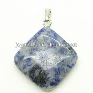 Fashion natural sodalite rhombus pendant semi precious stone pendant